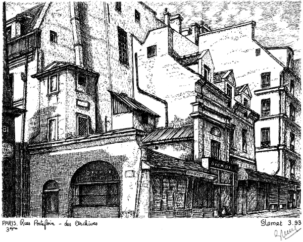 Paris Right Bank - Rue Portefoin and rue des Archives