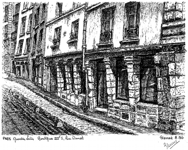 Paris Rive Gauche - Quartier Latin, boutiques XVIe siècle, rue Domat