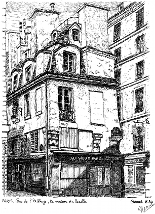 Paris Left Bank - Rue de l'Abbaye, the Bailli's house