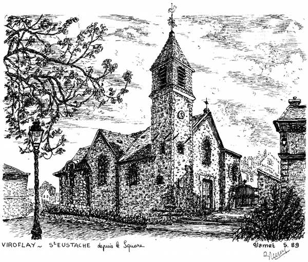Viroflay - Église Saint-Eustache depuis le Square