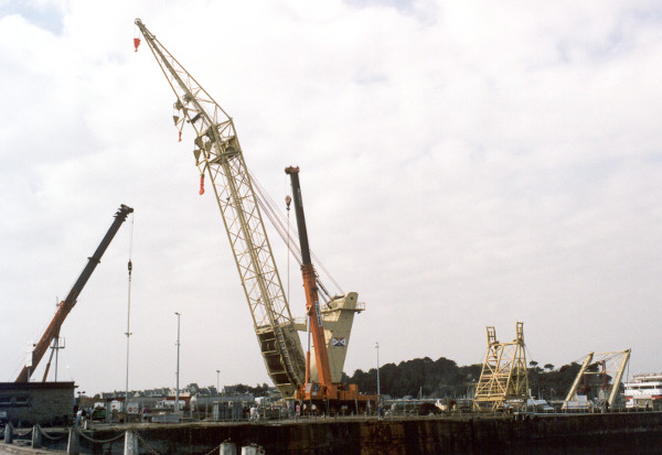 The crane deployed