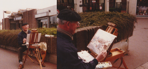 Georges Jamet en train de peindre