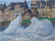 Saint-Malo - Vagues sur la digue de Rochebonne